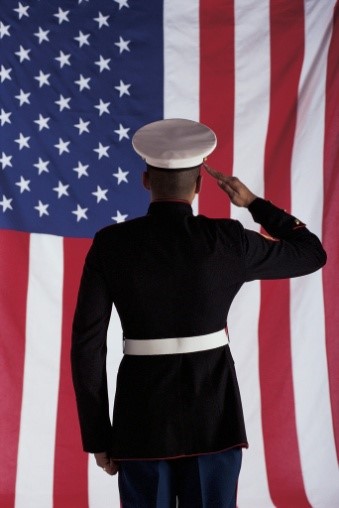 Veteran Saluting Flag